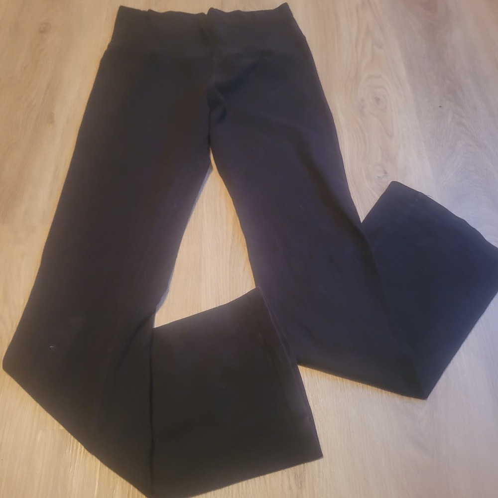 Brandy Melville Women Yoga Pants One Size Black Cotton Flare High Waist Casual